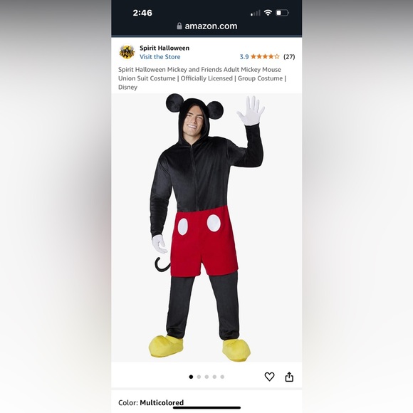 L/XL Mickey Mouse costume from Spirit Halloween - Picture 1 of 6